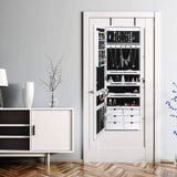 Non Full Length Mirror Jewelry Cabinet - Wooden Wall Hanging Jewelry Organizer - Wall Mounted Jewelry Mirror Cabinet - Jewelry Armoire With Mirror - SMILEGEND