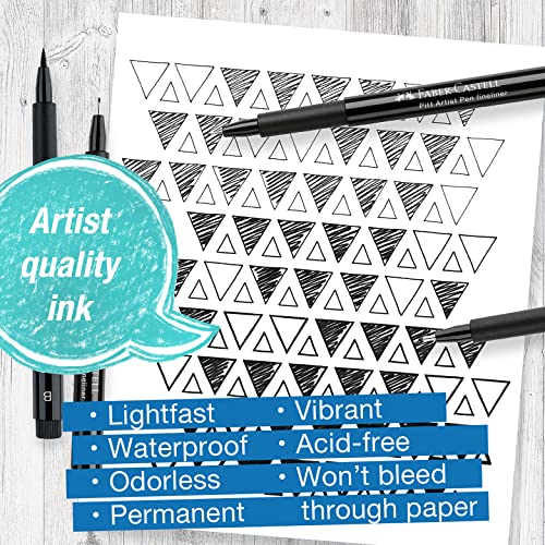 Faber-Castell Pitt Artist Pens Essential Set - 4 Black Markers, Variety of Nibs Faber-Castell