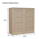 Mrosaa Outdoor Storage Cabinet Waterproof with 1 Shelf, Resin Outdoor Storage Box for Patio/Garden/Backyard/Home, Size 34.3''L*15''W*36.2''H(Brown) Mrosaa