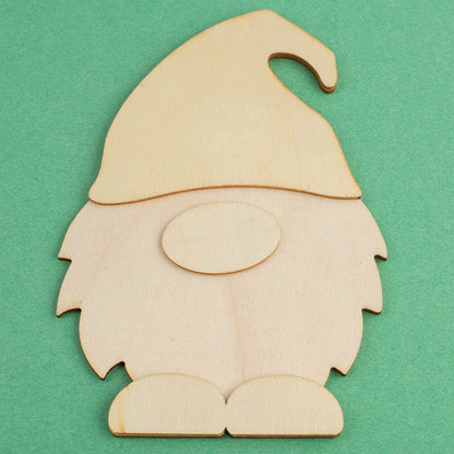 Pack of 8 Unfinished Wood Layered Gnome Cutouts by Factory Direct Craft - Wooden Tomte Gnome Shapes for Christmas DIY Craft Projects and Holiday - WoodArtSupply