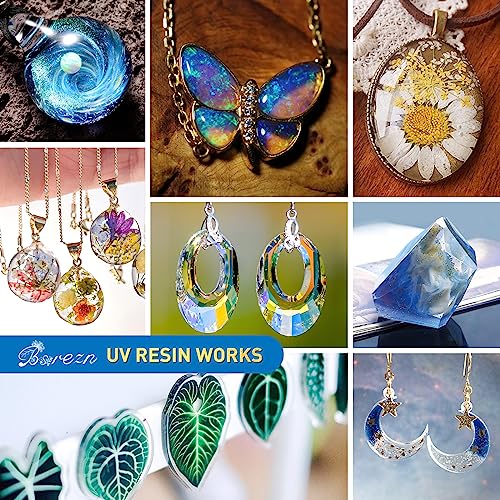 Bsrezn 1KG Bulk UV Resin Crystal Clear, 1000g Large UV Cure Epoxy Resin Hard Kit Premixed Resina UV Transparent Solar Activated Glue for Jewelry Bsrezn