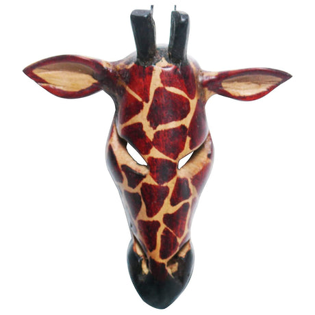 Stoneage Arts African Masks Wall Hanging Art Animal Hand Carving Safari Décor Head Sculpture Decorative Wild Giraffe Zebra Faces and Listening Ears Stoneage Arts