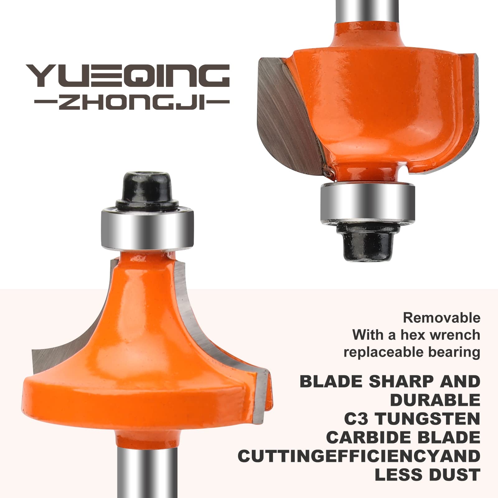 Yueqing Zhongji 1/4 Shank Router Bit Set Router bit Set 1/4 Shank 12 Piece Router bit Set Tungsten Carbide Router Bit Professional Level Router bits - WoodArtSupply