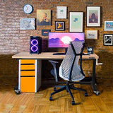 WORKPRO 60” Height Adjustable Work Table with Crank Handle and Casters, 60” x 24” Wooden Top Standing Desk Workbench, Heights from 29”-38”, 500 Lbs WORKPRO