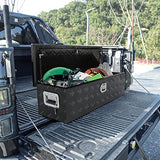 Eivojor 39" Heavy Duty Aluminum Stripes Plated Tool Box Pick Up Truck Bed RV Trailer Toolbox Storage Organizer with Side Handle, Lock and Keys - Eivojor