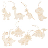 Wood Cutout 1 Set of Wooden Dinosaur Cutouts Unfinished Animal Pieces Rustic Predrilled Slices Wood Drawing Pendant Animal Craft Embellishments for VILLCASE