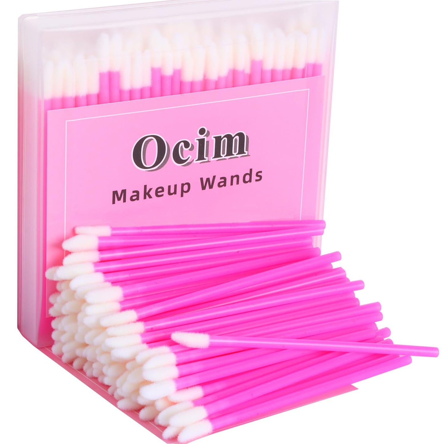 Ocim 100Pcs Lip Applicators Disposable Lip Wands Brushes for Lipstick/Gloss with Case,Rose - WoodArtSupply