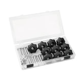 POWERTEC 71481 T Track Knob Kit w/ 7 Star Knob, 1/4-20 Threaded Bolts and Washers, 10 Pack, T Track Bolts, T Track Accessories for Woodworking Jigs POWERTEC