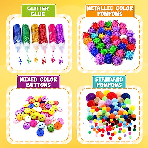 FUNZBO Arts and Crafts Supplies for Kids - Kids Craft Kit with Art Supplies & Craft Supplies, Preschool Learning Activities, School Art Project, DIY FUNZBO