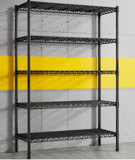 REIBII 5-Shelf Wire Shelving,Storage Shelves Metal Shelves for Storage,71’’H Adjustable Garage Shelving Heavy Duty Storage Rack Pantry Shelf Kitchen REIBII