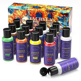 12 Colors Acrylic Leather Paint Kit for Shoes, Sneaker, Couches, Bags, Car Seat, Acrylic Leather Dye Set with Leather Preparer, Acrylic Finisher for Fuumuui