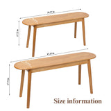 Cttasty Entryway Bench, Solid Wood Dining Bench, Midcentury End of Bed Bench w/Rounded Corner, Outdoor Bench w/Robust Construction, Bedroom Bench, Cttasty