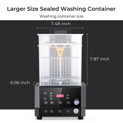 Creality Wash and Cure Station UW-01 2 in 1 Machine Resin 3D Printer UV Curing Rotary Box Bucket for LCD/DLP/SLA Washing Size 7.48x6.06x7.87 inches - WoodArtSupply