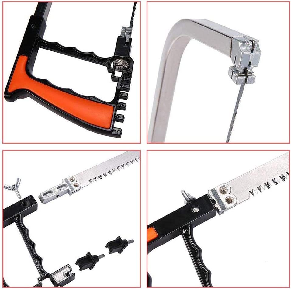 14 In 1 Multi Purpose Diy Bow Saw, Universal Hand Saw Kit Toolbox Of Multi Blades Set Work As Hack Saw, Coping Saw, Bow Saw, Wood Saw, Steel Saw Autimatic