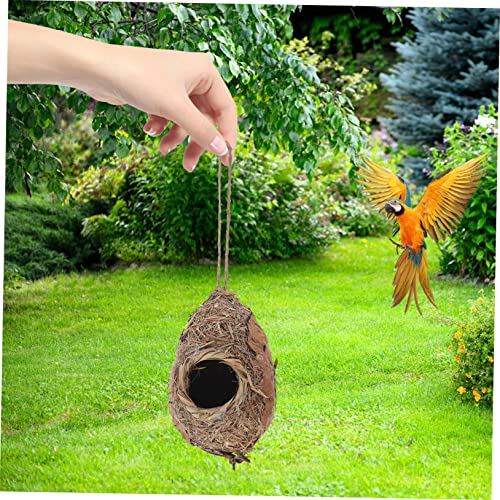 SUPVOX Straw Bird Nest Bird House Unfinished Birdhouses Bird Bed Gardening Birds Nest Large Bird Feeders Handmade Birds Woven Bird Hut Plant SUPVOX