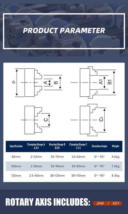 Rotary Chuck for laser engraver Three-Jaw Rotary Chuck D69MM for Fiber Laser Engraving Machine,Rotating Shaft axis Rotary Chuck driver Angle - WoodArtSupply