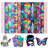 Tintnut Tie Dye Permanent Vinyl - 12 Sheets 12"x10", Seamless Colorful Adhesive Vinyl, Swirl Pattern Self Sticker Waterproof Vinyl Compatible with Tintnut