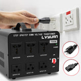 LVYUAN 3000 Watt Voltage Converter Transformer Heavy Duty Step Up/Down AC 110V/120V/220V/240V Power Converter with 3 US Outlets, 3 Universal Outlets, LVYUAN