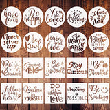 3 Inch Inspirational Word Stencils, 20 PCS Motivational Stencils Reusable Mylar Template Inspirational Quotes Stencils for Painting on Wood Wall Home Doflyok
