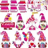 chiazllta 30 Packs Valentine's Day Craft Kits DIY Gnome Art Craft for Preschool Kids, Valentine's Make Your Own Gnome Paper Craft Set for Home Class chiazllta