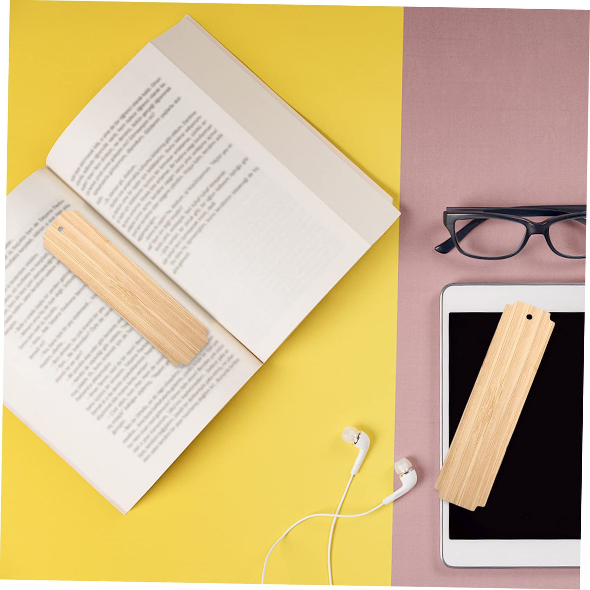 VILLCASE 20 pcs Wooden Blank Bookmark Blank Bookmarks to Decorate Decorative Bookmark Unfinished Wooden Bookmarks DIY Book Page Marker Blank Wooden VILLCASE