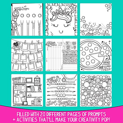 Just My Style Pop & Color Sketchbook, Creative Fidget Sketchbook and Pen Set, Great Weekend Activity, Includes Cute Puffy Stickers & Mindfulness