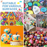 24 Colors Acrylic Paint Pens, Dual Tip Acrylic Paint Markers with Brush Tip and Fine Tip, Acrylic Pens for Rock Painting, Wood, Canvas, Stone, Glass, TANMIT