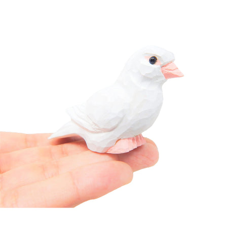 Selsela White Dove Wood Figurine Statue Sculpture Ornament Decoration Miniature Bird Art Carve Small Animal Selsela