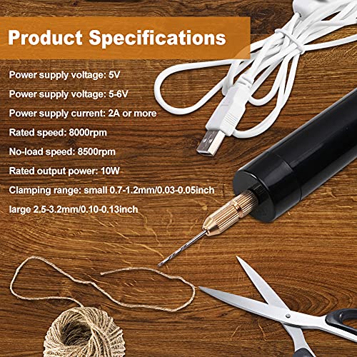 Mini Hand Drill for Arts and Crafts,Mini Electric Drill Set 0.7-1.2 mm Pin Vise Hand Drill with Drill Bits and Wrench DIY Jewelry Pendant Crafts CALIDAKA