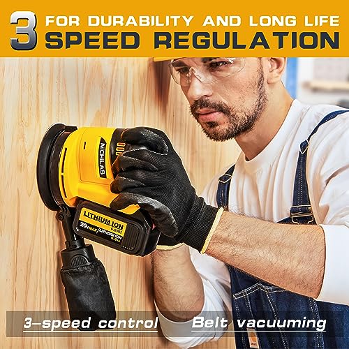 Random Orbit Sander for DEWALT Lithium Battery, 5” electric Sander with Dust Collector for Sanding and Polishing (No Battery) Nichilas