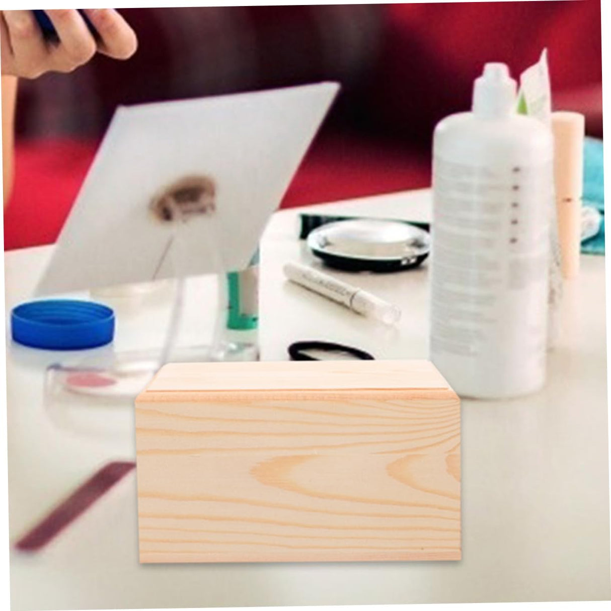 VOSAREA Box Square Wooden Storage Box Jewelry Cases Wooden Container Wooden Jewelry Holder Vintage Trinket Organizer Wood Chest Trunk Unfinished Case VOSAREA