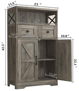 Befrases Farmhouse Storage Cabinet with Drawers and Shelf, Freestanding Kitchen Pantry Storage Cabinet, Floor Storage Cabinet Hutch Cupboard for Befrases