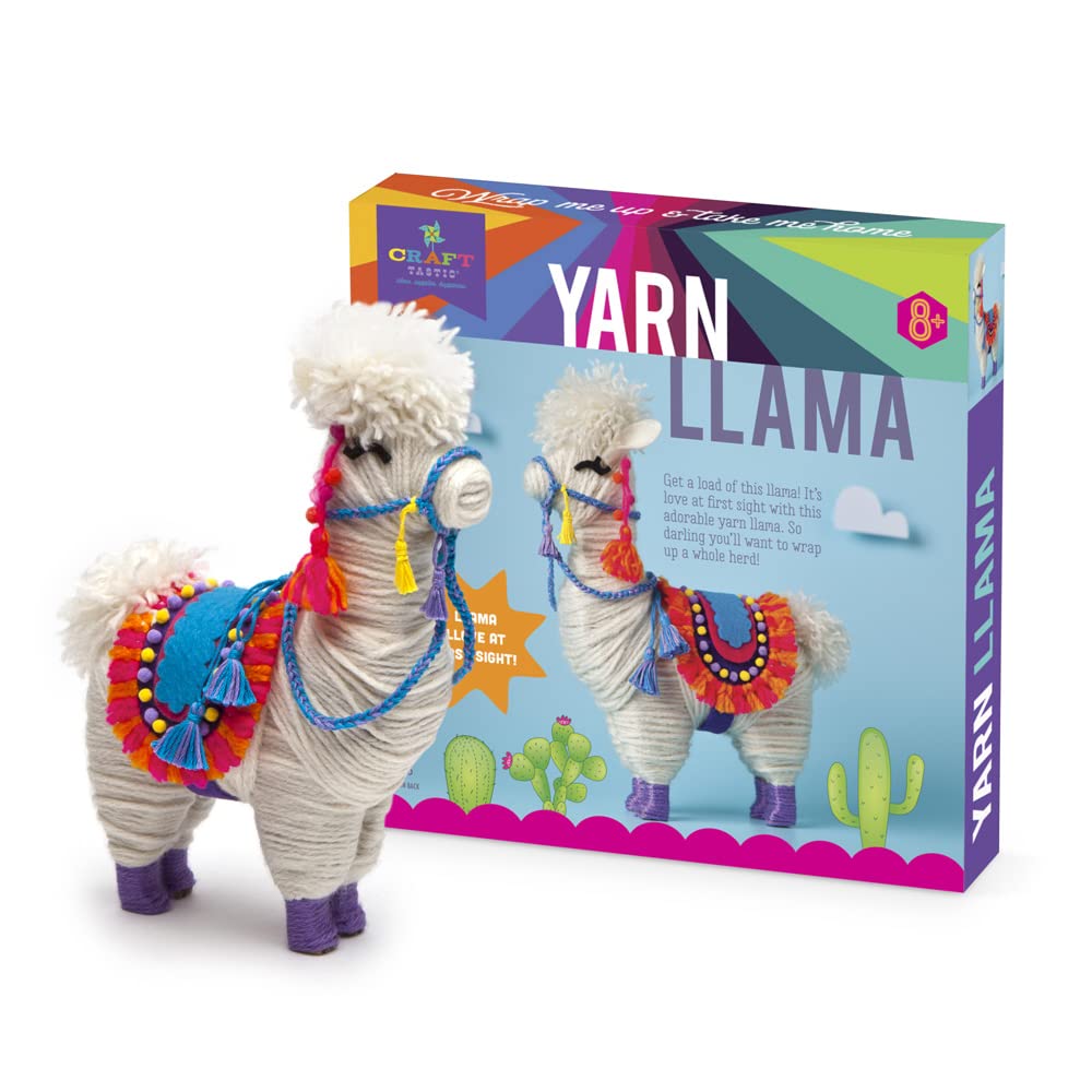 Craft-tastic – Yarn Llama Kit – Craft Kit Makes 1 Yarn-Wrapped Llama Craft-tastic
