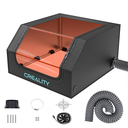 Creality Laser Engraver Cover Tent, Fireproof and Dustproof Protective Enclosure with Exhaust Fan and Pipe for Most Laser Cutter, Insulates Against