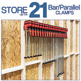 Bar/Parallel Clamp Modular Clamp Rack • Easy and Quick to Align • Pre-Drilled 16 inch on Center • 3 Pack Fulton Woodworking Tools