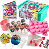 GirlZone Cake Pop Craze Kit, Kids Baking Set for Kids Ages 10-12 with Cake Pop Mold, Cake Pop Kit Stand, Cake Pop Gift Bags and Decorating Pen, GirlZone