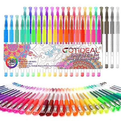 Oficrafted 160 Pack Gel Pen Sets for Adult Coloring Books, Colored Gel Pens  with 40% More Ink, Gel Coloring Pens with Travel Case for Artists and Kids
