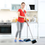 SONCAL Standing Dustpan and Broom Set with 52" Long Extendable Handle for Home, Indoor, Kitchen Room Office Lobby Floor Cleaning SONCAL