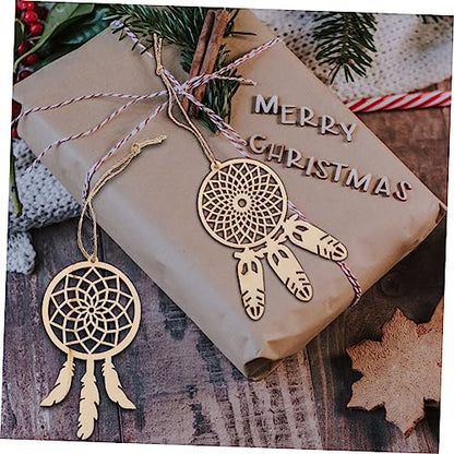 LALAFINA 120 Pcs Wooden Dreamcatcher DIY Dream Catcher Kit Unfinished Christmas DIY Kits Christmas Rustic Decor Macrame Dreamcatcher Wall Hanging - WoodArtSupply