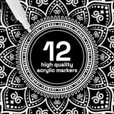 ARTISTRO Paint Pens for Rock Painting, Stone, Ceramic, Glass, Wood, Tire, Fabric, Metal, Canvas. Set of 12 Markers for Acrylic Painting, Water-based, ARTISTRO