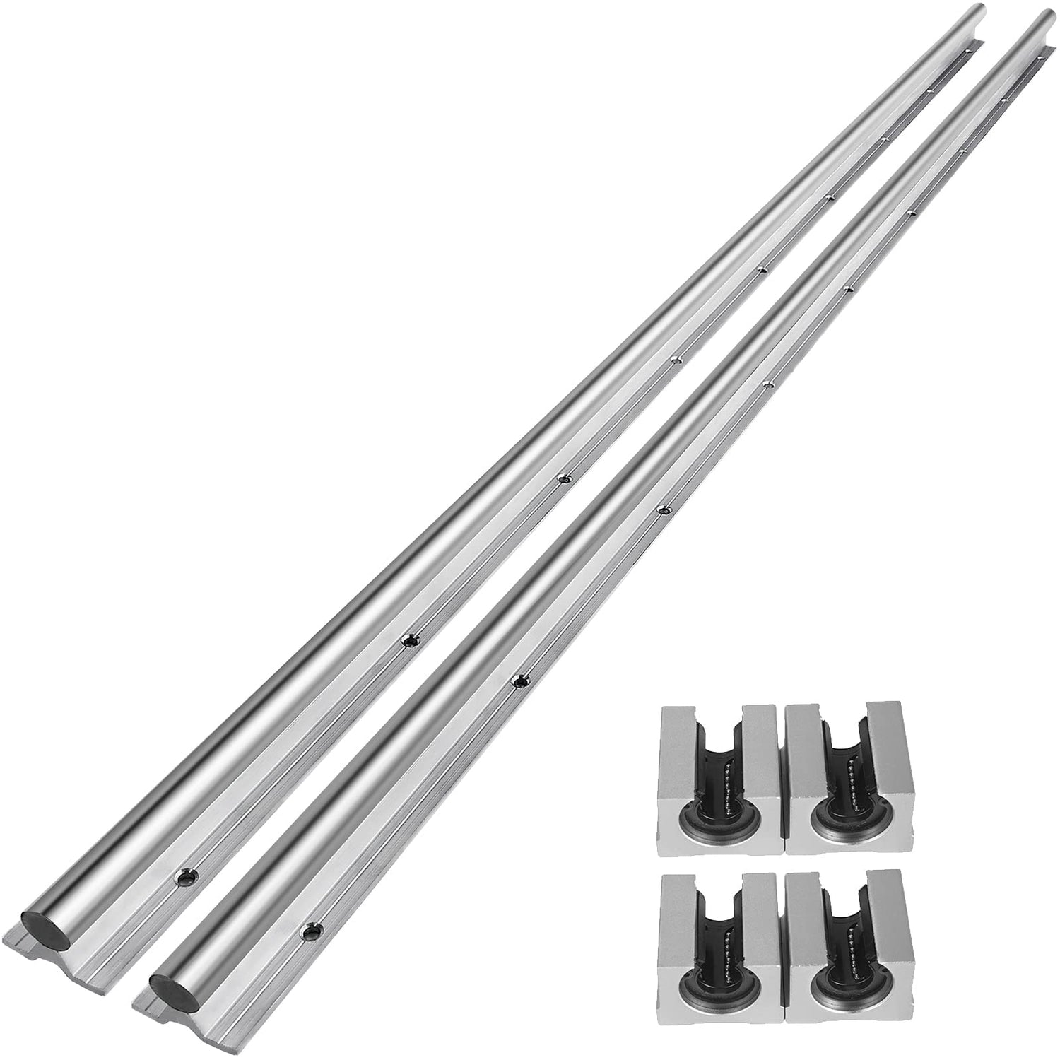 OrangeA Linear Rail 2PCS SBR20-1500mm Linear Slide Rail 4PCS SBR20UU Bearing Block CNC Kit Linear Rails and Bearings Kit CNC Rails Linear Rail Set OrangeA