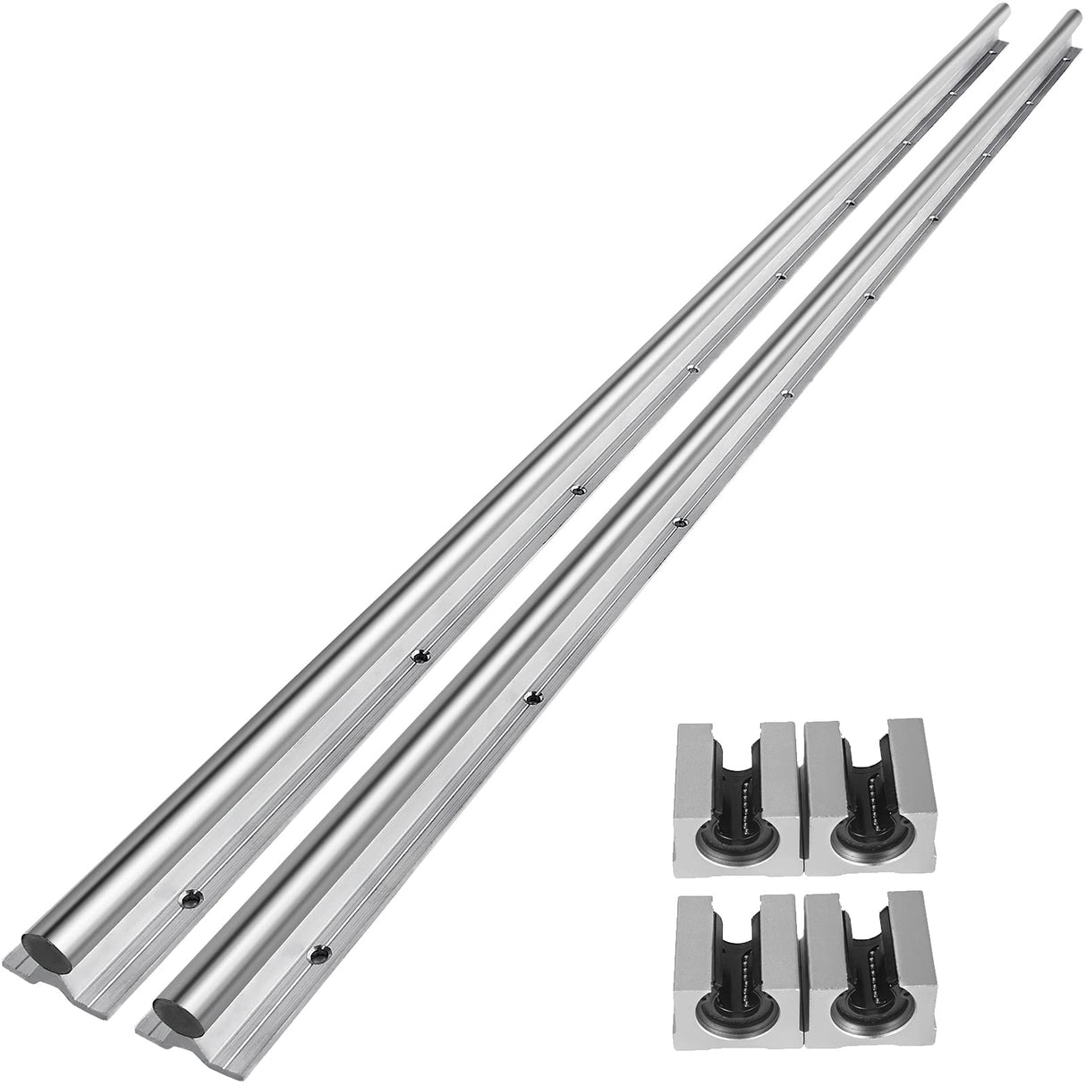 OrangeA Linear Rail 2PCS SBR20-1500mm Linear Slide Rail 4PCS SBR20UU Bearing Block CNC Kit Linear Rails and Bearings Kit CNC Rails Linear Rail Set OrangeA