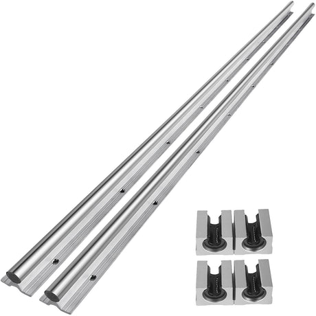 OrangeA Linear Rail 2PCS SBR20-1500mm Linear Slide Rail 4PCS SBR20UU Bearing Block CNC Kit Linear Rails and Bearings Kit CNC Rails Linear Rail Set OrangeA