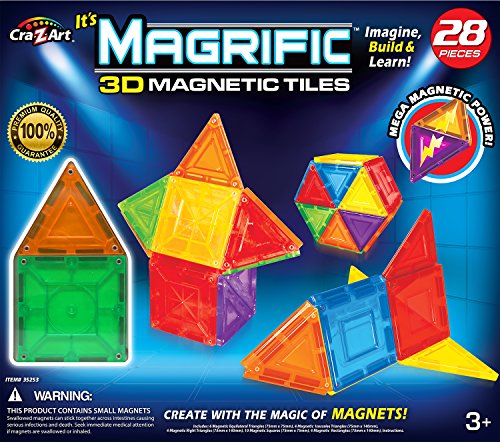 Cra-Z-Art Magrific 3D Magnetic Tiles - Magnetic Toy Set (28-Piece) Cra-Z-Art