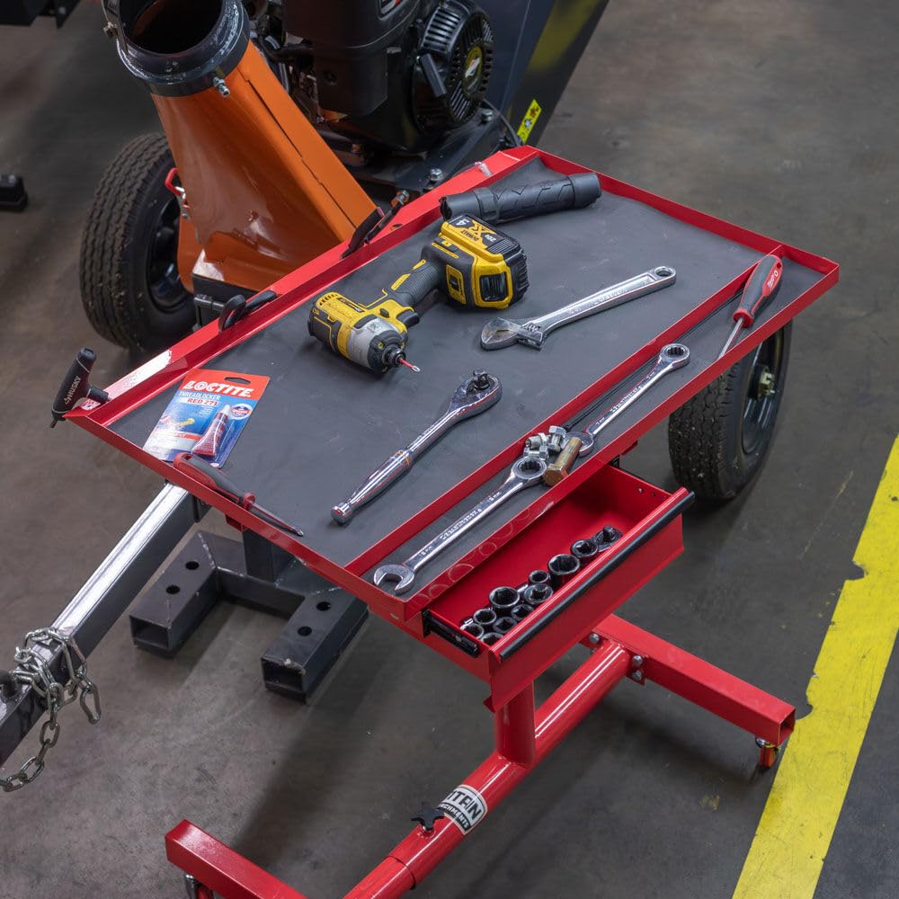 Titan Distributors Inc Adjustable Rolling Work Table with Tool Drawer Workstation for Shops Garages and Warehouses Titan Distributors Inc