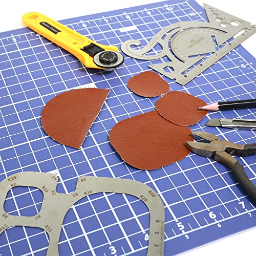 UPTTHOW Leather Tools French Curve Protractor Triangles Andcircle Gauge All-in-one Combine Tool Multifunctional Stainless Steel Ruler for UPTTHOW