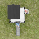 Backyard Discovery Sweetwater Heights Elevated All Cedar Wooden White Playhouse with Clubhouse Slide & Ladder Backyard Discovery