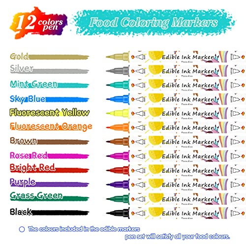 Food coloring Pens, 11Pcs Double Sided Food Grade and Edible Marker,Gourmet  Writ 