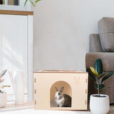 Woiworco Wooden Rabbit Hideout Castle, Rabbit Houses and Hideouts, Wooden Rabbit Bunny Hideout for Indoor Bunnies Chinchilla, Hamsters and Guinea Woiworco