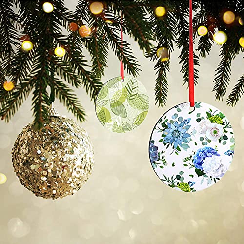 10pcs Sublimation Blanks Round Ornaments, 3.15" Round Blank Wood Discs Hard Board Ornaments White Blank MDF Ornaments for DIY Christmas Decoration WACAR